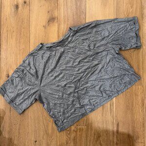 lululemon Cropped Grey Shiny Tee
